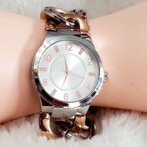 Vintage Fossil 2 Tone Big Link Watch - New Battery